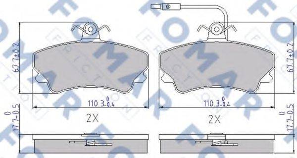 Комплект тормозных колодок, дисковый тормоз FOMAR FRICTION FO 725981
