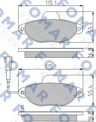 Комплект тормозных колодок, дисковый тормоз FOMAR FRICTION FO 861181