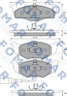 Комплект тормозных колодок, дисковый тормоз FOMAR FRICTION FO 907381