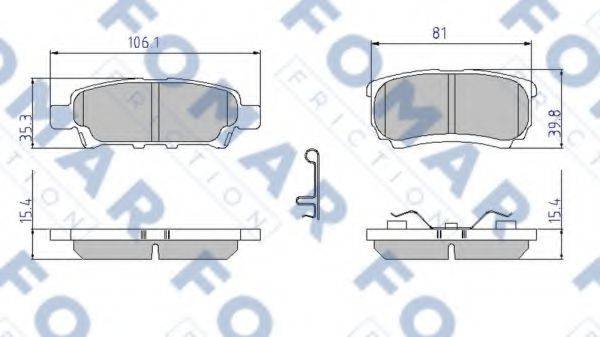 Комплект тормозных колодок, дисковый тормоз FOMAR FRICTION FO 921781