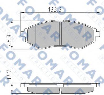 Комплект тормозных колодок, дисковый тормоз FOMAR FRICTION FO 923181