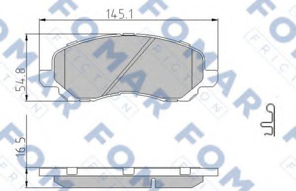 Комплект тормозных колодок, дисковый тормоз FOMAR FRICTION FO 935881
