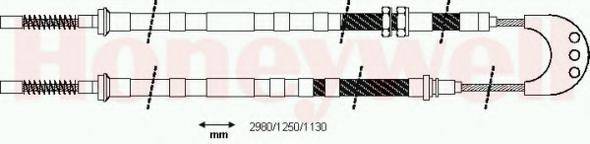 Трос, стояночная тормозная система BENDIX 431228B