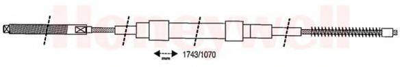 Трос, стояночная тормозная система BENDIX 432836B