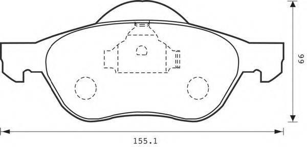 BENDIX 573016B Комплект тормозных колодок, дисковый тормоз