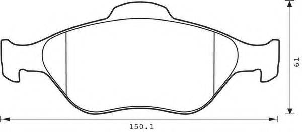 Комплект тормозных колодок, дисковый тормоз BENDIX 573041X
