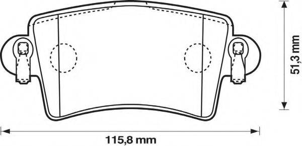 Комплект тормозных колодок, дисковый тормоз BENDIX 573055B