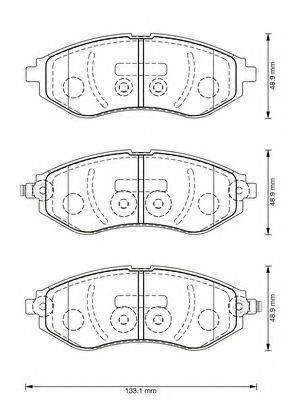 Комплект тормозных колодок, дисковый тормоз BENDIX 573371B