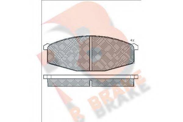 R BRAKE RB0347 Комплект тормозных колодок, дисковый тормоз