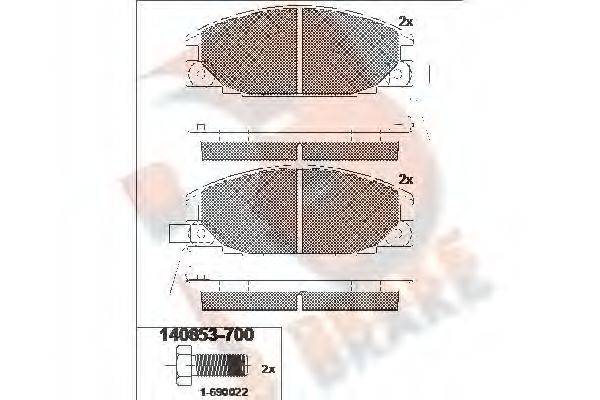 Комплект тормозных колодок, дисковый тормоз R BRAKE RB0853-700
