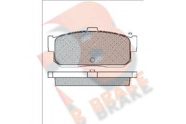 R BRAKE RB0876 Комплект тормозных колодок, дисковый тормоз