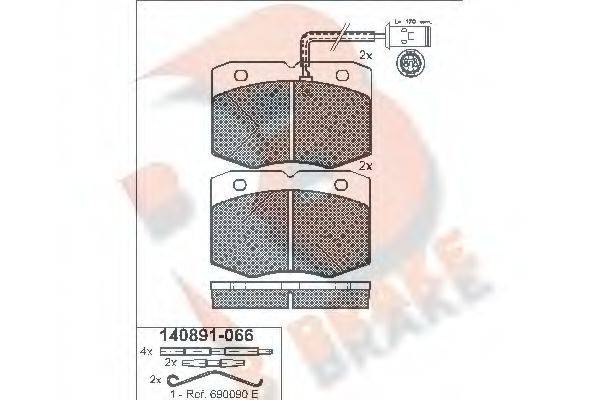 R BRAKE RB0891 Комплект тормозных колодок, дисковый тормоз
