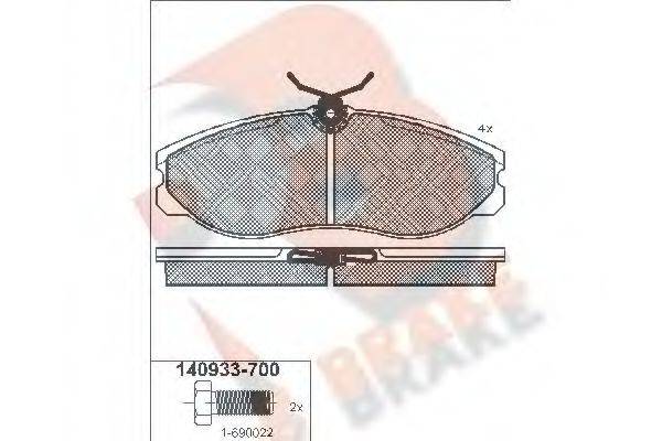 Комплект тормозных колодок, дисковый тормоз R BRAKE RB0933-700