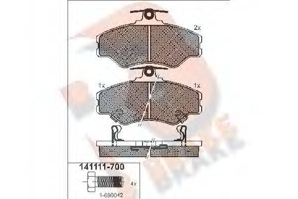 Комплект тормозных колодок, дисковый тормоз R BRAKE RB1111-700