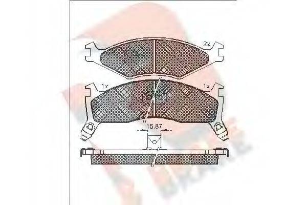 R BRAKE RB1270205 Комплект тормозных колодок, дисковый тормоз