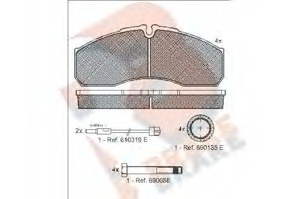 Комплект тормозных колодок, дисковый тормоз R BRAKE RB1499