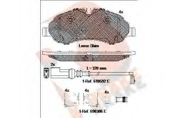 R BRAKE RB2217 Комплект тормозных колодок, дисковый тормоз