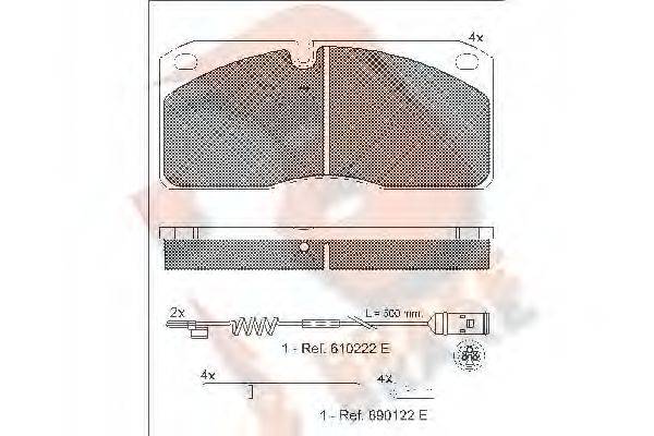 Комплект тормозных колодок, дисковый тормоз R BRAKE RB1078-110