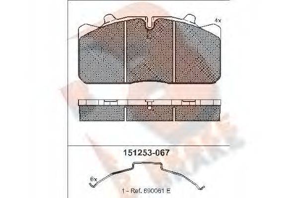 R BRAKE RB1253067 Комплект тормозных колодок, дисковый тормоз