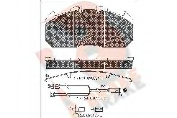 Комплект тормозных колодок, дисковый тормоз R BRAKE RB1405-120