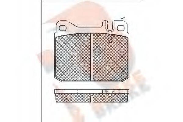 Комплект тормозных колодок, дисковый тормоз R BRAKE RB0197