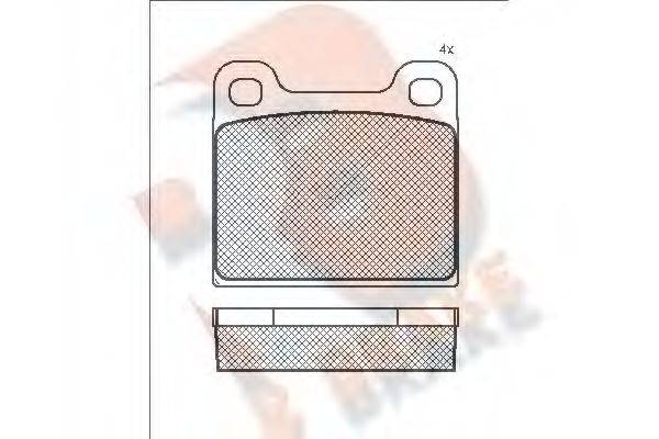 Комплект тормозных колодок, дисковый тормоз R BRAKE RB0386