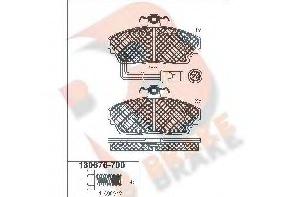 R BRAKE RB0676700 Комплект тормозных колодок, дисковый тормоз