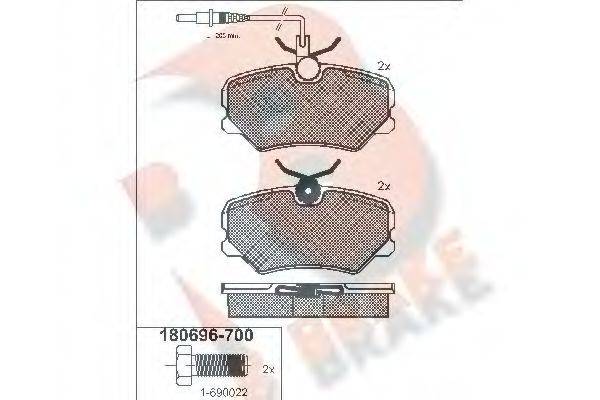 Комплект тормозных колодок, дисковый тормоз R BRAKE RB0696-700