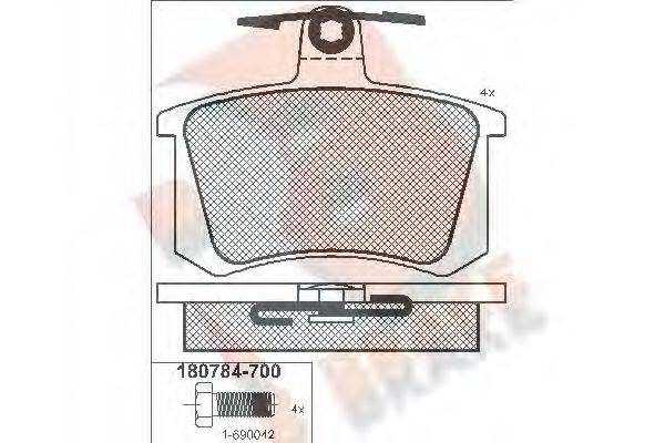 Комплект тормозных колодок, дисковый тормоз R BRAKE RB0784-700