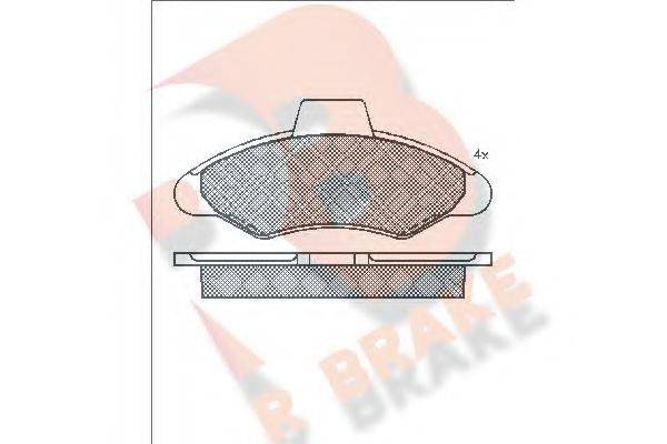 R BRAKE RB0790 Комплект тормозных колодок, дисковый тормоз