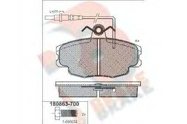 Комплект тормозных колодок, дисковый тормоз R BRAKE RB0863-700