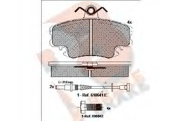 R BRAKE RB0993700 Комплект тормозных колодок, дисковый тормоз