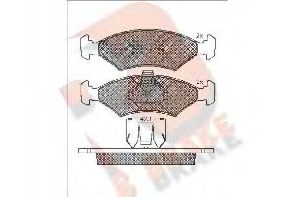 Комплект тормозных колодок, дисковый тормоз R BRAKE RB1142