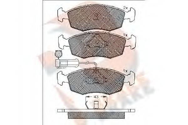 Комплект тормозных колодок, дисковый тормоз R BRAKE RB1227