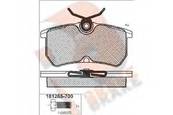 Комплект тормозных колодок, дисковый тормоз R BRAKE RB1265-700