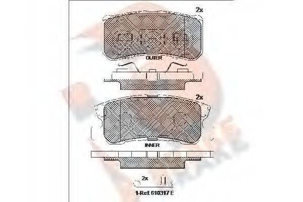 R BRAKE RB1375202 Комплект тормозных колодок, дисковый тормоз