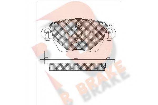 R BRAKE RB1381 Комплект тормозных колодок, дисковый тормоз