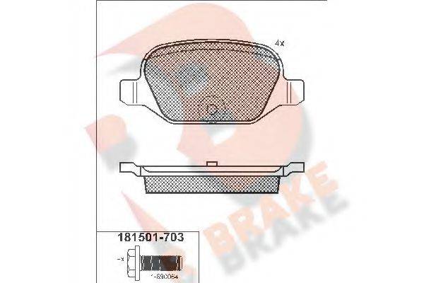 R BRAKE RB1501703 Комплект тормозных колодок, дисковый тормоз