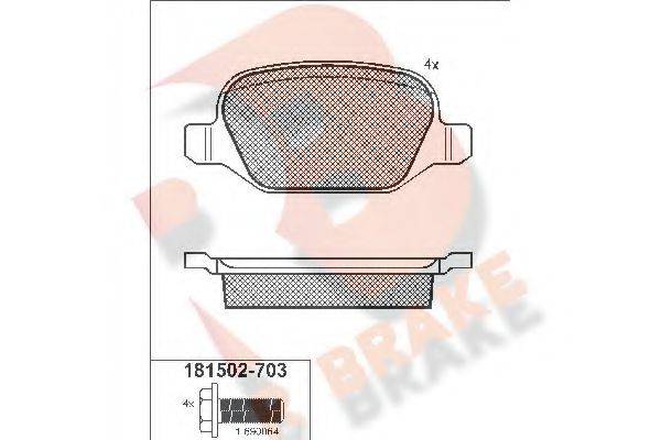 R BRAKE RB1502703 Комплект тормозных колодок, дисковый тормоз