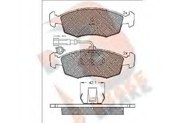 R BRAKE RB1518 Комплект тормозных колодок, дисковый тормоз