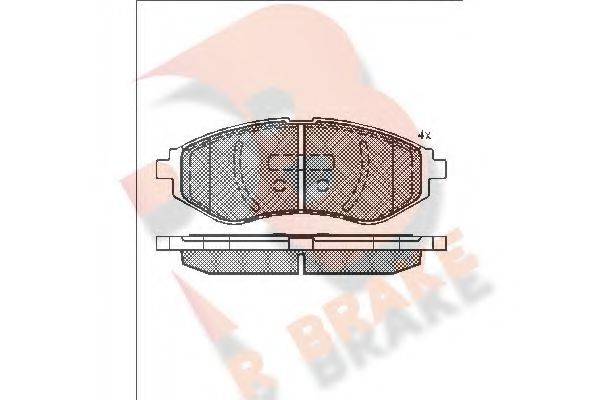 R BRAKE RB1566 Комплект тормозных колодок, дисковый тормоз