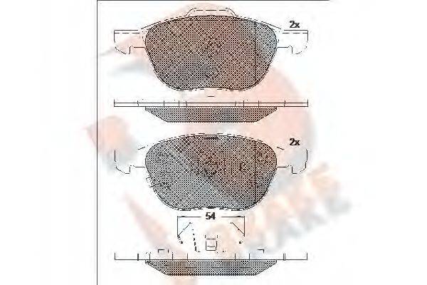 R BRAKE RB1617203 Комплект тормозных колодок, дисковый тормоз