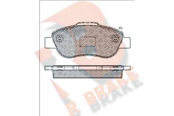 R BRAKE RB1659 Комплект тормозных колодок, дисковый тормоз