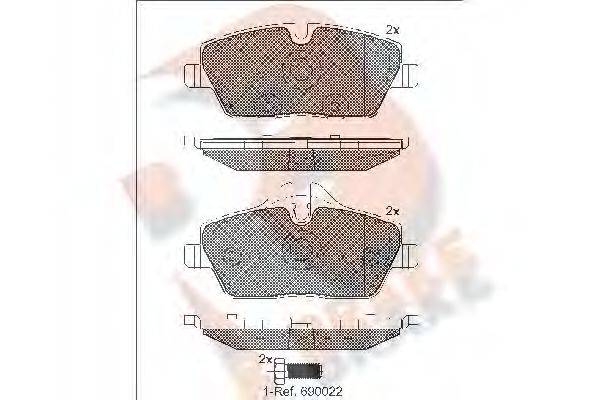 Комплект тормозных колодок, дисковый тормоз R BRAKE RB1662-202