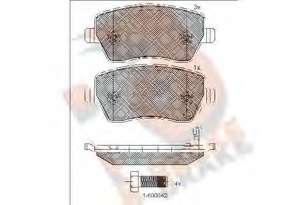 Комплект тормозных колодок, дисковый тормоз R BRAKE RB1748