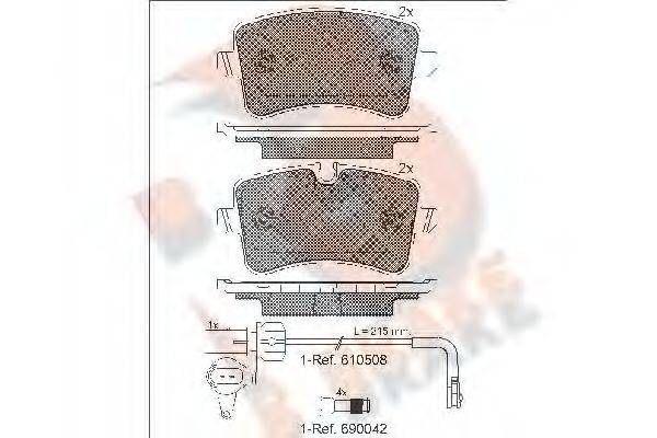 Комплект тормозных колодок, дисковый тормоз R BRAKE RB1986-203