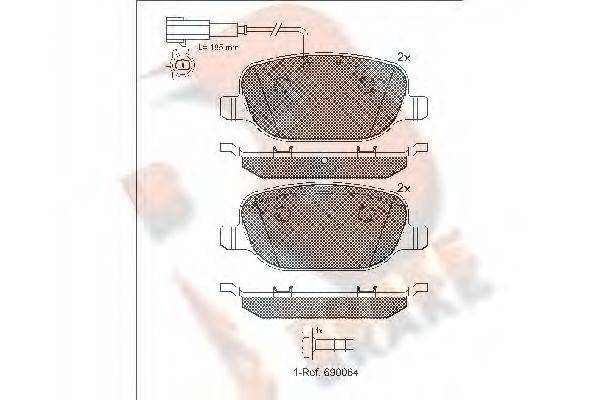 Комплект тормозных колодок, дисковый тормоз R BRAKE RB1996