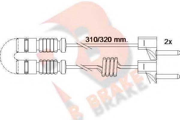Сигнализатор, износ тормозных колодок R BRAKE 610221RB