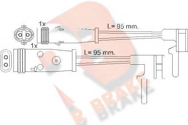 Сигнализатор, износ тормозных колодок R BRAKE 610333RB