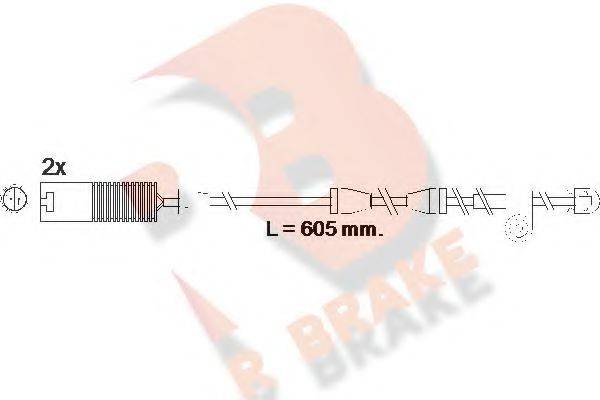 Сигнализатор, износ тормозных колодок R BRAKE 610390RB